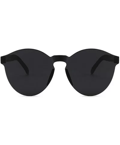 Unisex Fashion Candy Colors Round Outdoor Sunglasses Sunglasses - Black - CW199I6XS29 $13.77 Round