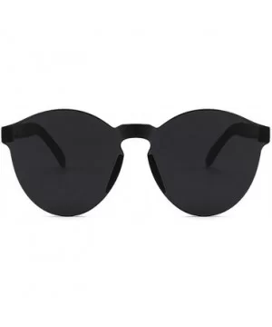 Unisex Fashion Candy Colors Round Outdoor Sunglasses Sunglasses - Black - CW199I6XS29 $13.77 Round