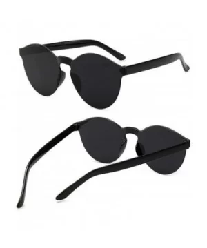 Unisex Fashion Candy Colors Round Outdoor Sunglasses Sunglasses - Black - CW199I6XS29 $13.77 Round