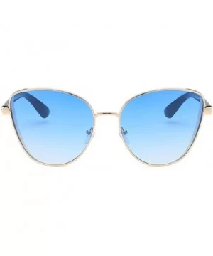 Oversized Sunglasses For Women- Mirrored Cat Eye Lightweight Eyewear- Polarized Lens Eyeglasses - Blue - CX18SXDEEGO $9.80 Sport