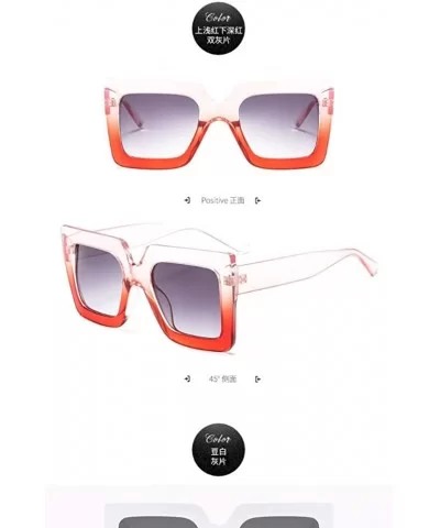 New Cross-Border Fashion Sunglasses Gradient Color Frame New Trend Sunglasses Square Sunglasses Tide - CR18SL72AAX $18.70 Sport