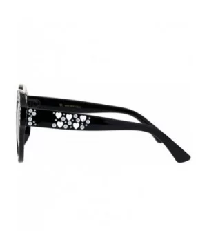 Womens Oversized Style Sunglasses Heart Design Butterfly Frame UV 400 - Black (Smoke) - CY18RQ3OW6K $6.51 Butterfly