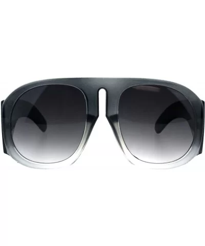 Mens 80s Retro Flat Top Racer Vintage Plastic Sunglasses - Grey Smoke - C318GQXOXIN $8.09 Oversized