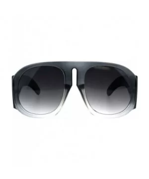 Mens 80s Retro Flat Top Racer Vintage Plastic Sunglasses - Grey Smoke - C318GQXOXIN $8.09 Oversized