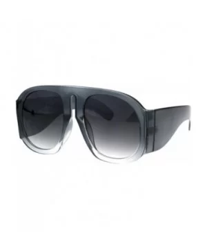 Mens 80s Retro Flat Top Racer Vintage Plastic Sunglasses - Grey Smoke - C318GQXOXIN $8.09 Oversized