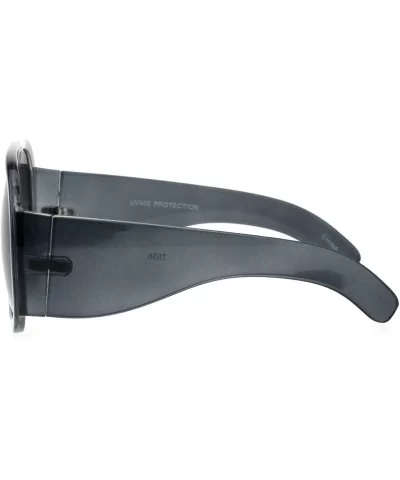 Mens 80s Retro Flat Top Racer Vintage Plastic Sunglasses - Grey Smoke - C318GQXOXIN $8.09 Oversized