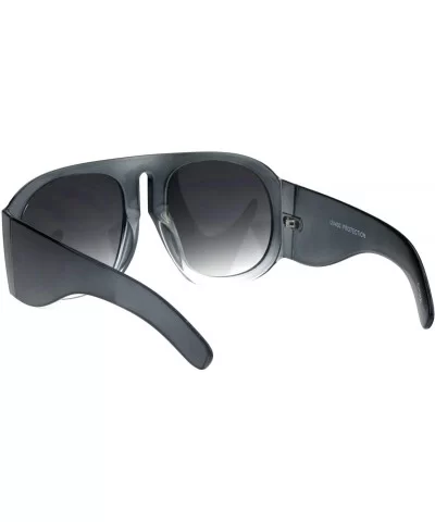 Mens 80s Retro Flat Top Racer Vintage Plastic Sunglasses - Grey Smoke - C318GQXOXIN $8.09 Oversized