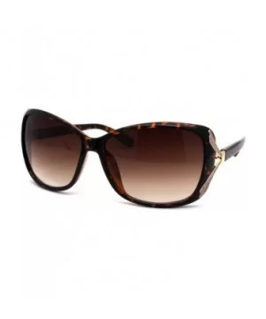 Womens Glitter Jewel Ribbon Hinge Butterfly Sunglasses - Tortoise Gold Brown - CL196U8XX97 $9.90 Butterfly