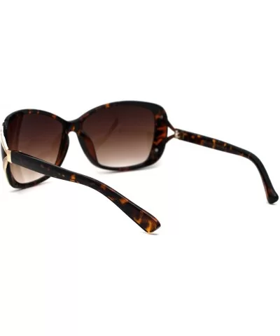 Womens Glitter Jewel Ribbon Hinge Butterfly Sunglasses - Tortoise Gold Brown - CL196U8XX97 $9.90 Butterfly