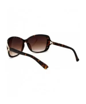 Womens Glitter Jewel Ribbon Hinge Butterfly Sunglasses - Tortoise Gold Brown - CL196U8XX97 $9.90 Butterfly