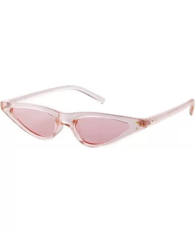 Vintage Cat-eye Sunglasses for Women Clout Goggle Triangle Glasses Rivet - Pink - CC18RGN7GH6 $5.39 Cat Eye