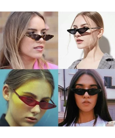 Vintage Cat-eye Sunglasses for Women Clout Goggle Triangle Glasses Rivet - Pink - CC18RGN7GH6 $5.39 Cat Eye