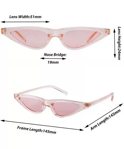 Vintage Cat-eye Sunglasses for Women Clout Goggle Triangle Glasses Rivet - Pink - CC18RGN7GH6 $5.39 Cat Eye