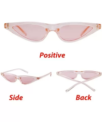 Vintage Cat-eye Sunglasses for Women Clout Goggle Triangle Glasses Rivet - Pink - CC18RGN7GH6 $5.39 Cat Eye