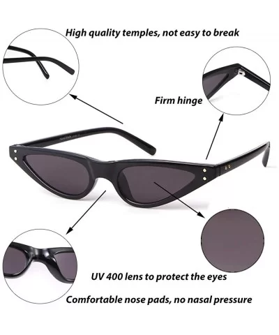 Vintage Cat-eye Sunglasses for Women Clout Goggle Triangle Glasses Rivet - Pink - CC18RGN7GH6 $5.39 Cat Eye