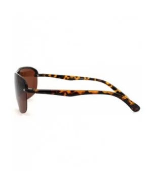 Polarized Mens Classic 90s Half Rim Rimless Style Racer Sunglasses - Shiny Tortoise Brown - CN18Z3KYS33 $12.73 Rectangular