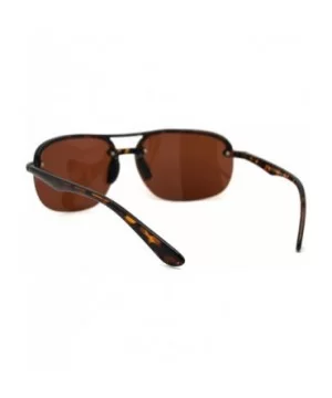 Polarized Mens Classic 90s Half Rim Rimless Style Racer Sunglasses - Shiny Tortoise Brown - CN18Z3KYS33 $12.73 Rectangular