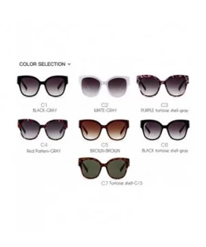 Women Oversized Square Sunglasses Luxury Brand Designer Big Tortoise Shell Frame Female Shades Sun Glasses - C5 - CA18RXDWQH2...