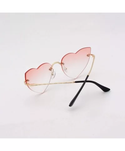 Polarized Personalized Rimless Sunglasses Mirrored Lens Goggle Eyewear With Metal Spectacles For Women Men - Pink - CW196HHEI...