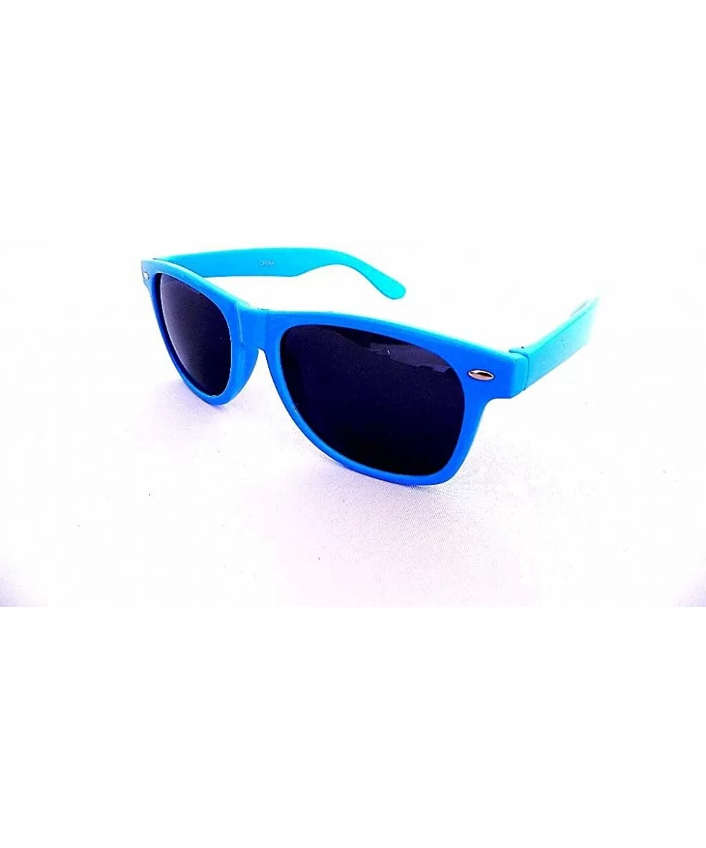 New Wayfarer Cateye Retro Style Sunglasses - Dark Grey Lens - Blue - CP11E6P9N69 $7.95 Wayfarer