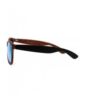 Mens Spectrum Color Mirror Hipster Horn Rim Woodgrain Sunglasses - Black Red Wood Yellow Mirror - CD18ZWQ8XHQ $6.84 Rectangular