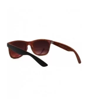 Mens Spectrum Color Mirror Hipster Horn Rim Woodgrain Sunglasses - Black Red Wood Yellow Mirror - CD18ZWQ8XHQ $6.84 Rectangular