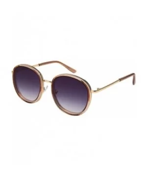 Fashion Desginer Inspired Round Sunglasess with Flat Ocean Color Lens Ultralight - CZ18XI4UC7N $8.11 Round