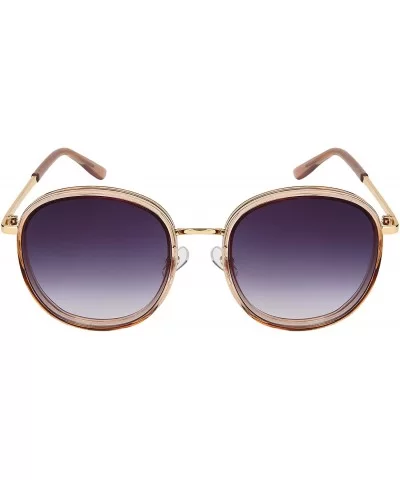 Fashion Desginer Inspired Round Sunglasess with Flat Ocean Color Lens Ultralight - CZ18XI4UC7N $8.11 Round