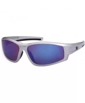 Action Sports Sunglasses with Color Mirrored Lenses 570037-REV - Silver - CQ122WW9VJV $8.63 Sport