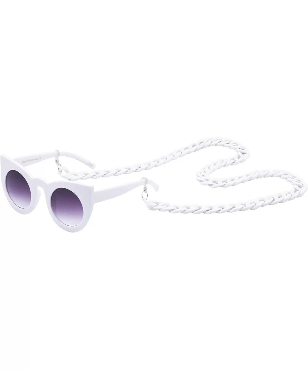 Fashion Retro Party Cat Eye Style Women's Oversized Sunglasses Eyewear With Chain - Style a 4 - CJ18ERZAGM6 $7.82 Oval