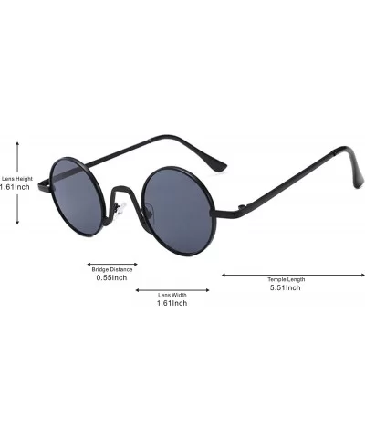 Fashion Round Metal Frame Glasses Steampunk Sunglasses1562 - Black-black - CU18M40GNXT $7.21 Round