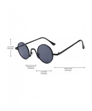 Fashion Round Metal Frame Glasses Steampunk Sunglasses1562 - Black-black - CU18M40GNXT $7.21 Round