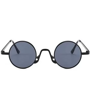 Fashion Round Metal Frame Glasses Steampunk Sunglasses1562 - Black-black - CU18M40GNXT $7.21 Round