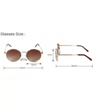 Round Frame Ladies Colorful Polarized Sunglasses Large Frame Multicolor Metal Glasses - 5 - C9190HC5KME $35.68 Round