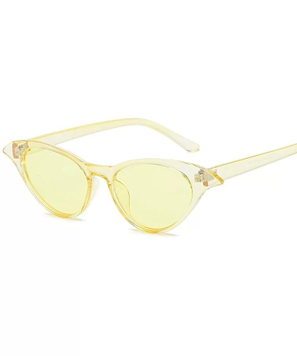 Vintage Mirror Sunglasses Women Cat Eye Sunglasses Luxury Brand LeopardBrown - Yellowyellow - CS18XQZ55GD $6.32 Cat Eye