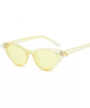 Vintage Mirror Sunglasses Women Cat Eye Sunglasses Luxury Brand LeopardBrown - Yellowyellow - CS18XQZ55GD $6.32 Cat Eye