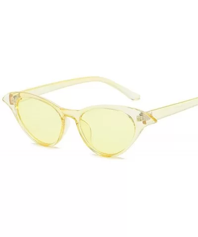 Vintage Mirror Sunglasses Women Cat Eye Sunglasses Luxury Brand LeopardBrown - Yellowyellow - CS18XQZ55GD $6.32 Cat Eye