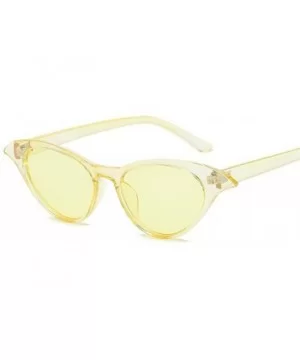 Vintage Mirror Sunglasses Women Cat Eye Sunglasses Luxury Brand LeopardBrown - Yellowyellow - CS18XQZ55GD $6.32 Cat Eye