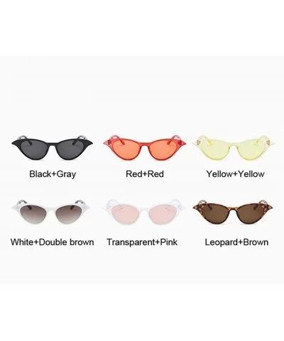 Vintage Mirror Sunglasses Women Cat Eye Sunglasses Luxury Brand LeopardBrown - Yellowyellow - CS18XQZ55GD $6.32 Cat Eye