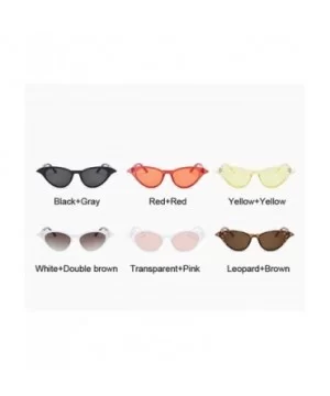 Vintage Mirror Sunglasses Women Cat Eye Sunglasses Luxury Brand LeopardBrown - Yellowyellow - CS18XQZ55GD $6.32 Cat Eye