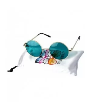 V105-VP 2" Lens Round Metal Sunglasses - 005 Gold-p Green - C218OE5R0GU $7.69 Round