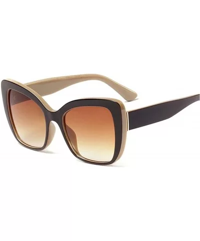 Fashion New Lady Brand Design Stylish Style Big Frame Women Sunglasses UV400 - Brown - CM18QMKU92I $8.87 Rectangular