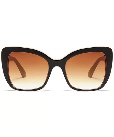 Fashion New Lady Brand Design Stylish Style Big Frame Women Sunglasses UV400 - Brown - CM18QMKU92I $8.87 Rectangular