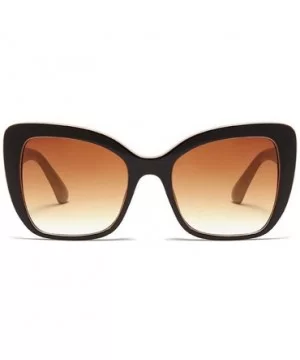 Fashion New Lady Brand Design Stylish Style Big Frame Women Sunglasses UV400 - Brown - CM18QMKU92I $8.87 Rectangular