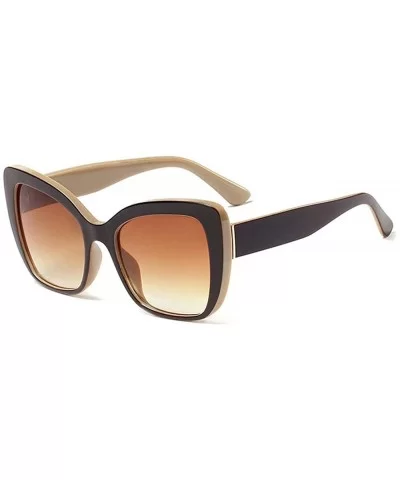 Fashion New Lady Brand Design Stylish Style Big Frame Women Sunglasses UV400 - Brown - CM18QMKU92I $8.87 Rectangular