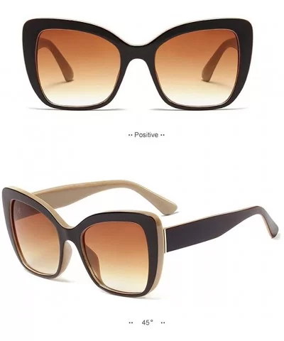 Fashion New Lady Brand Design Stylish Style Big Frame Women Sunglasses UV400 - Brown - CM18QMKU92I $8.87 Rectangular