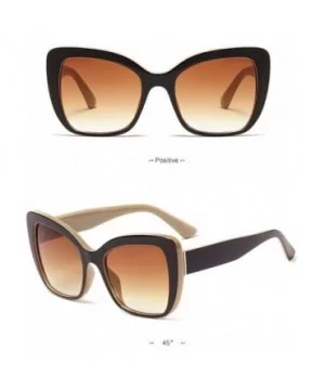 Fashion New Lady Brand Design Stylish Style Big Frame Women Sunglasses UV400 - Brown - CM18QMKU92I $8.87 Rectangular