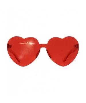 Rave Glasses Goggles Heart Rimless Clout Sunglasses-costume accesoories for women-girls-men - Red Heart - CC18NAGX4MH $4.67 R...