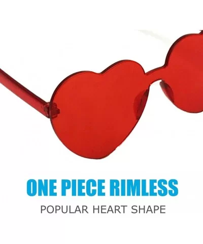 Rave Glasses Goggles Heart Rimless Clout Sunglasses-costume accesoories for women-girls-men - Red Heart - CC18NAGX4MH $4.67 R...