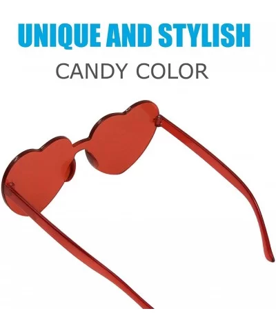 Rave Glasses Goggles Heart Rimless Clout Sunglasses-costume accesoories for women-girls-men - Red Heart - CC18NAGX4MH $4.67 R...